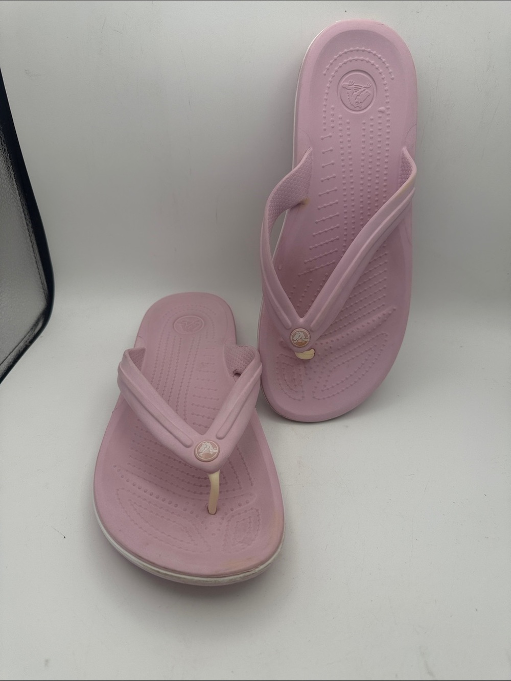 Crocs Crocband Flip Flop barely Pink Athletic Thong Sandals Women's Size 11